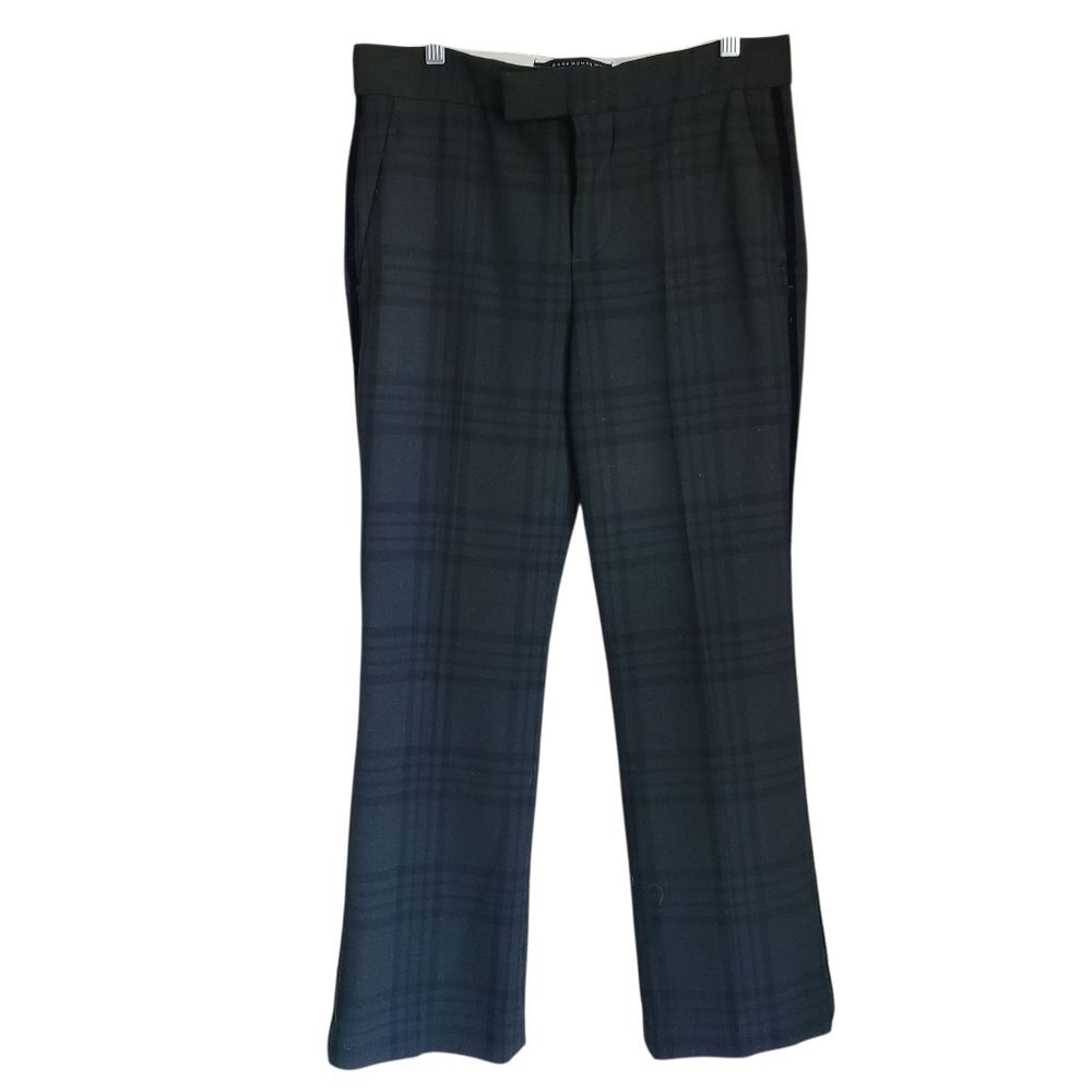 zara woman plaid cropped kick flare pants womens size S